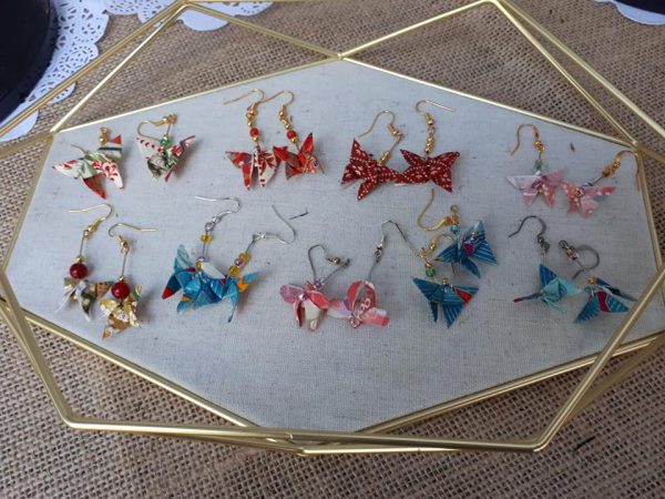 Boucle d’oreille en origami - Papillon – Image 3