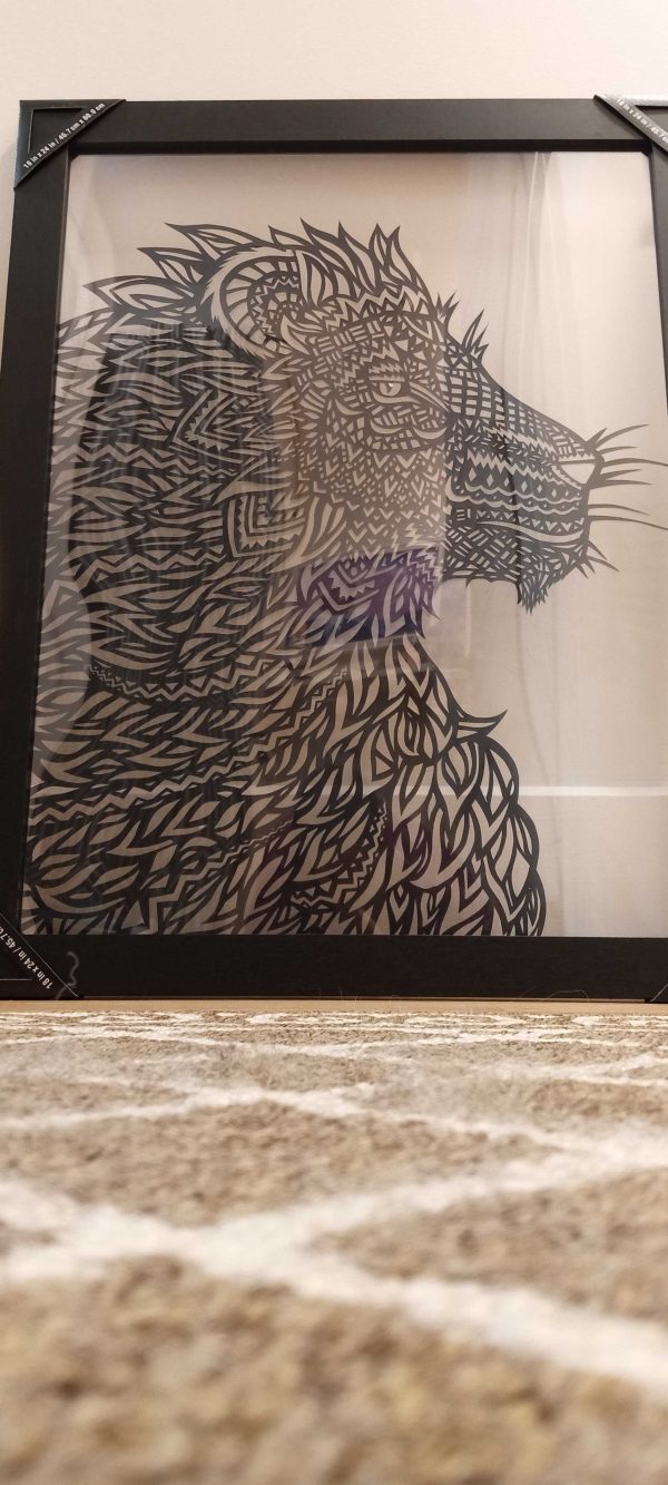 Cadre de papier découpé - Lion – Image 3