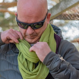 Foulard infini vert en coton biologique