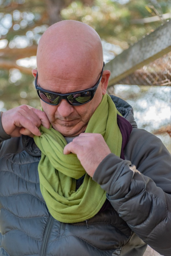 Foulard infini vert en coton biologique