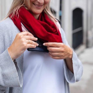 Foulard en coton biologique rouge Bordeaux
