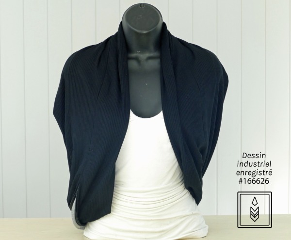 Foulard en bambou noir uni pour l'été – Image 3
