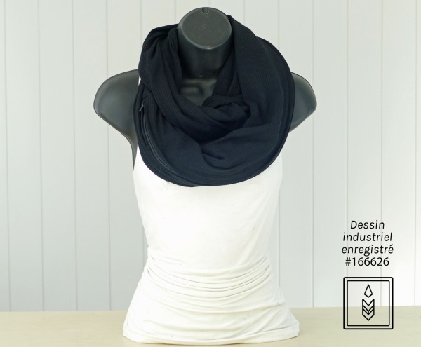 Foulard en bambou noir uni pour l'été – Image 2