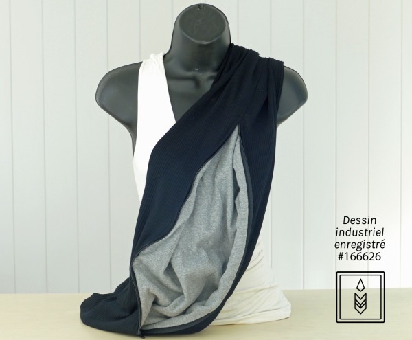 Foulard en bambou noir uni pour l'été – Image 4