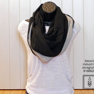 Foulard en bambou noir uni pour l'été