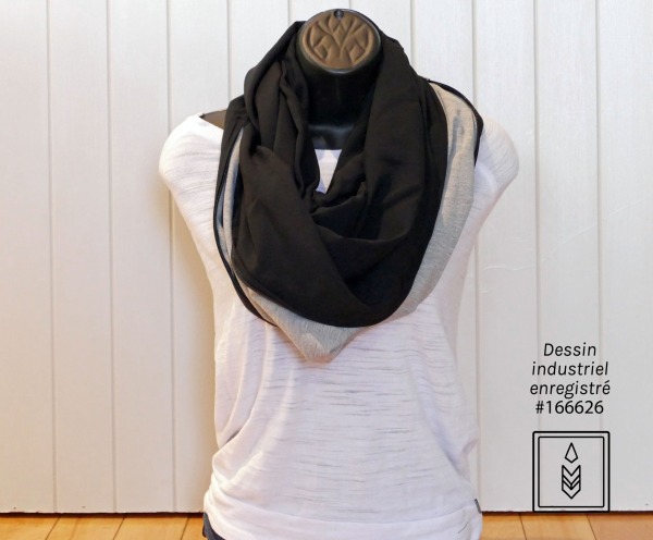 Foulard en bambou noir uni pour l'été