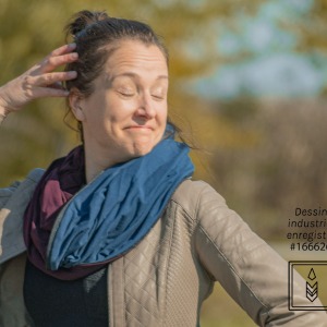 Foulard infini bleu foncé en coton biologique