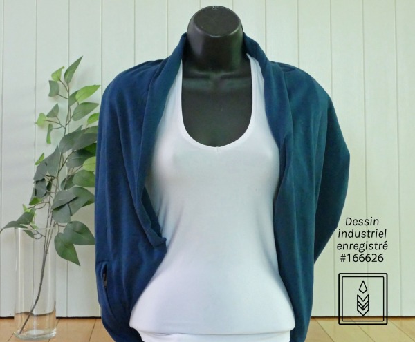 Foulard infini bleu foncé en coton biologique – Image 3