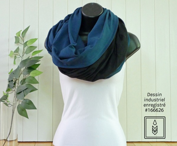 Foulard infini bleu foncé en coton biologique – Image 2