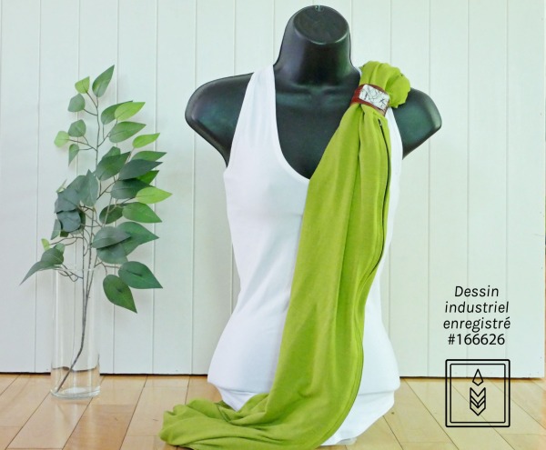 Foulard infini vert en coton biologique – Image 6