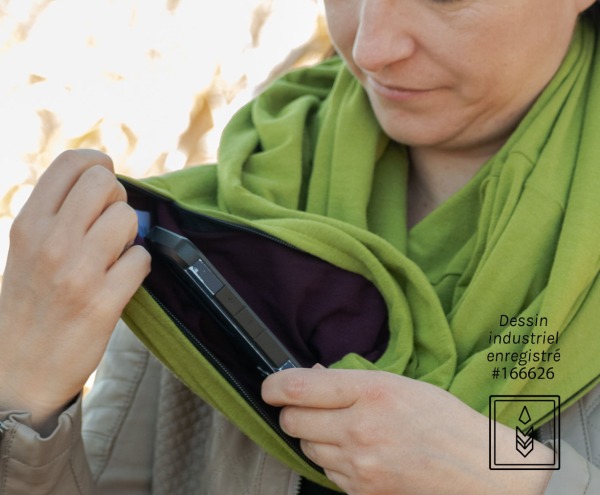 Foulard infini vert en coton biologique – Image 4