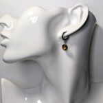 Boucles d'oreilles pendantes - images sous verre rondes (GL-AM 23-01-7) – Image 4