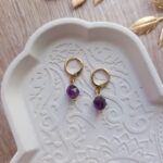 Boucles d'oreilles en améthyste naturelle