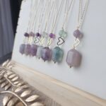 Collier fluorite naturelle et plaqué or – Image 3