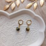 Boucles d'oreilles oeil de chat 8mm