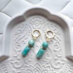 Boucles d'oreilles amazonites cylindrique