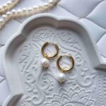 Boucles d'oreilles en acier inoxydable et perles d'eau douce