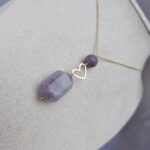 Collier fluorite naturelle et plaqué or – Image 2
