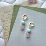 Boucles d'oreilles en Quartz rose et Angelite