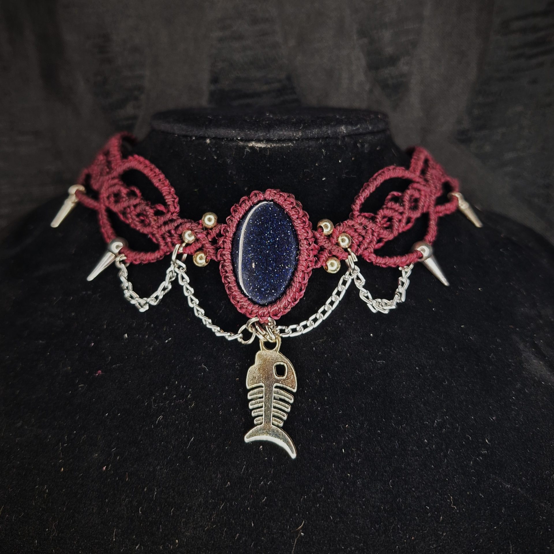 choker ''Blue Goldstone''