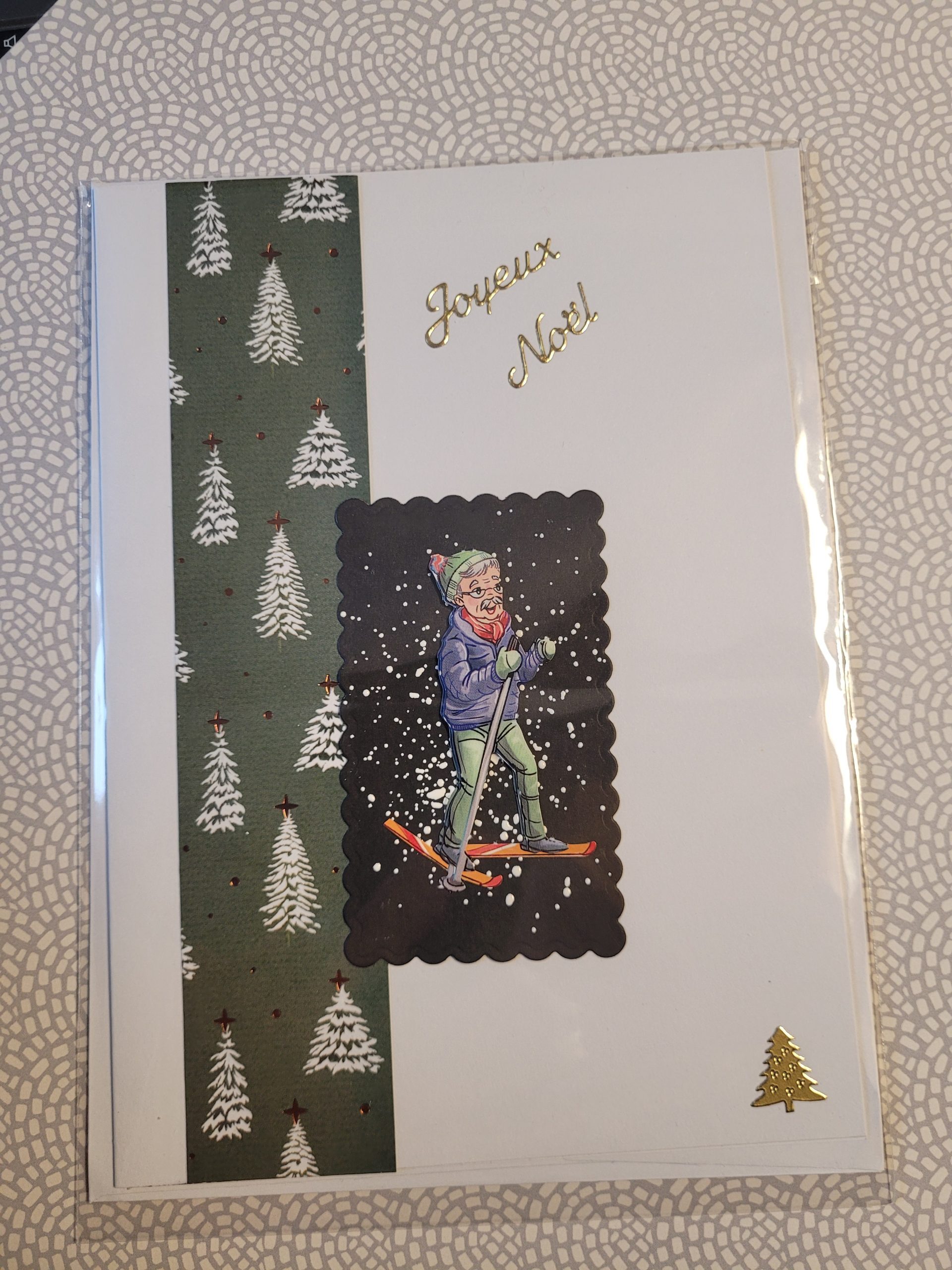 carte de noel skie