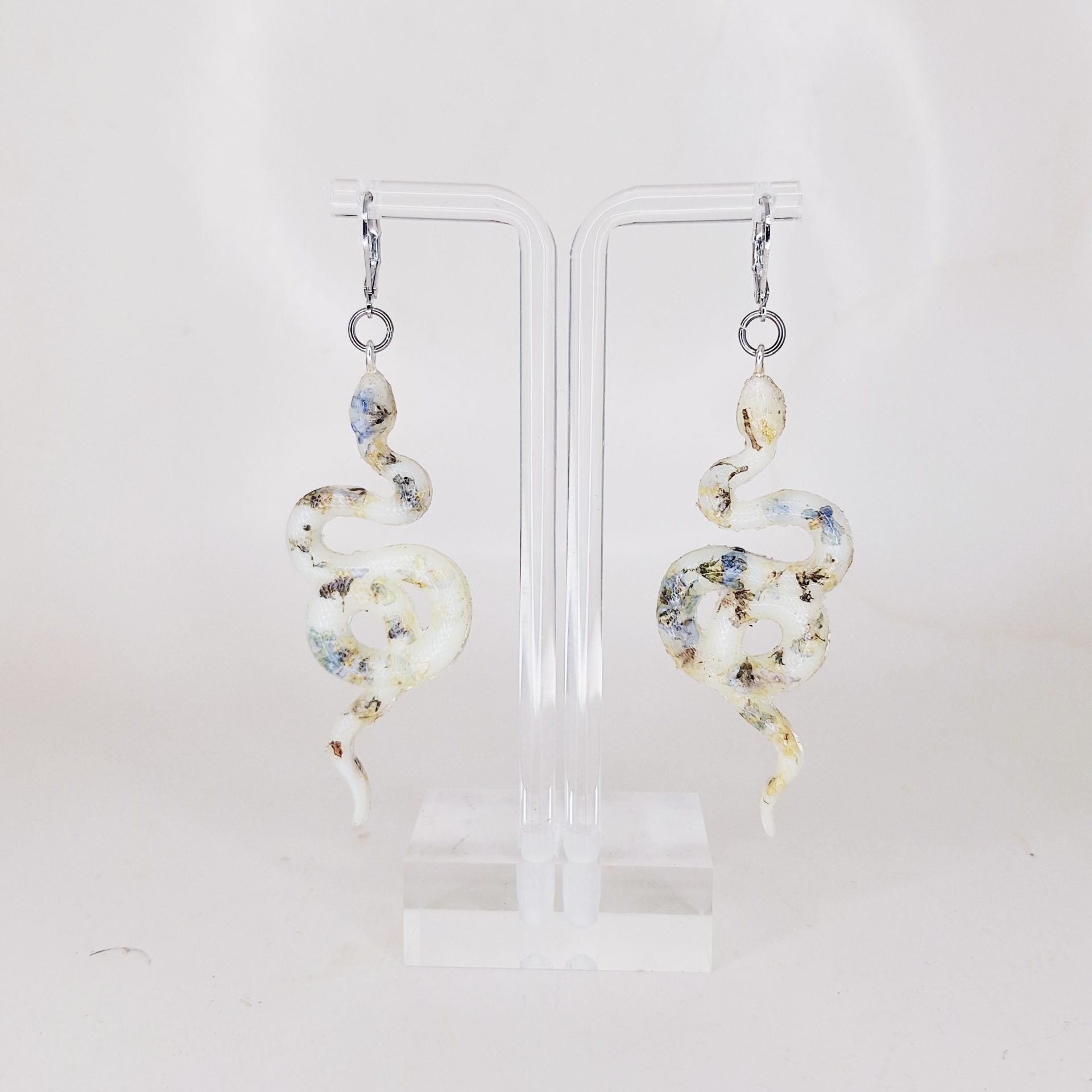 Boucles d'oreilles Serpents et Fleurs Forget Me Not