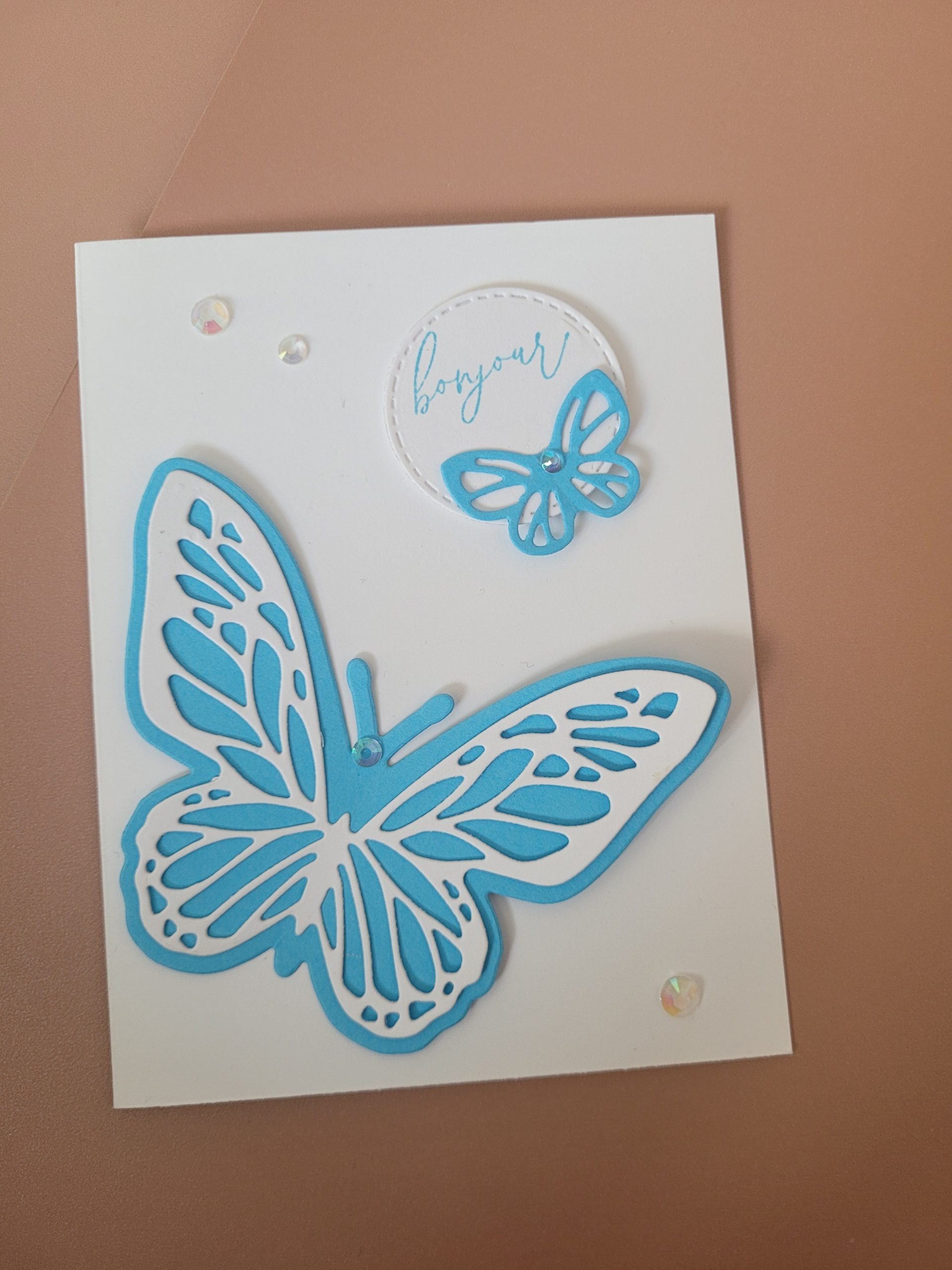 carte papillon bleu