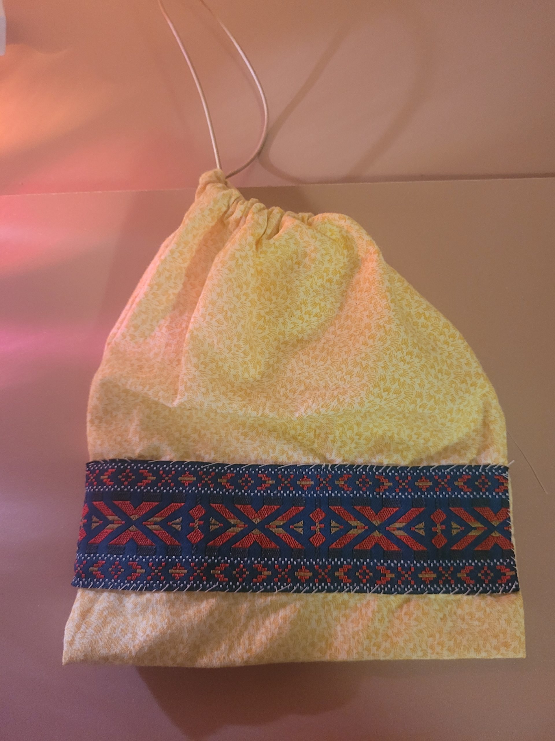 pochon tissu jaune
