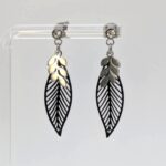 Boucles d'oreilles pendantes - Double feuilles
