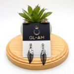 Boucles d'oreilles pendantes - Double feuilles – Image 2