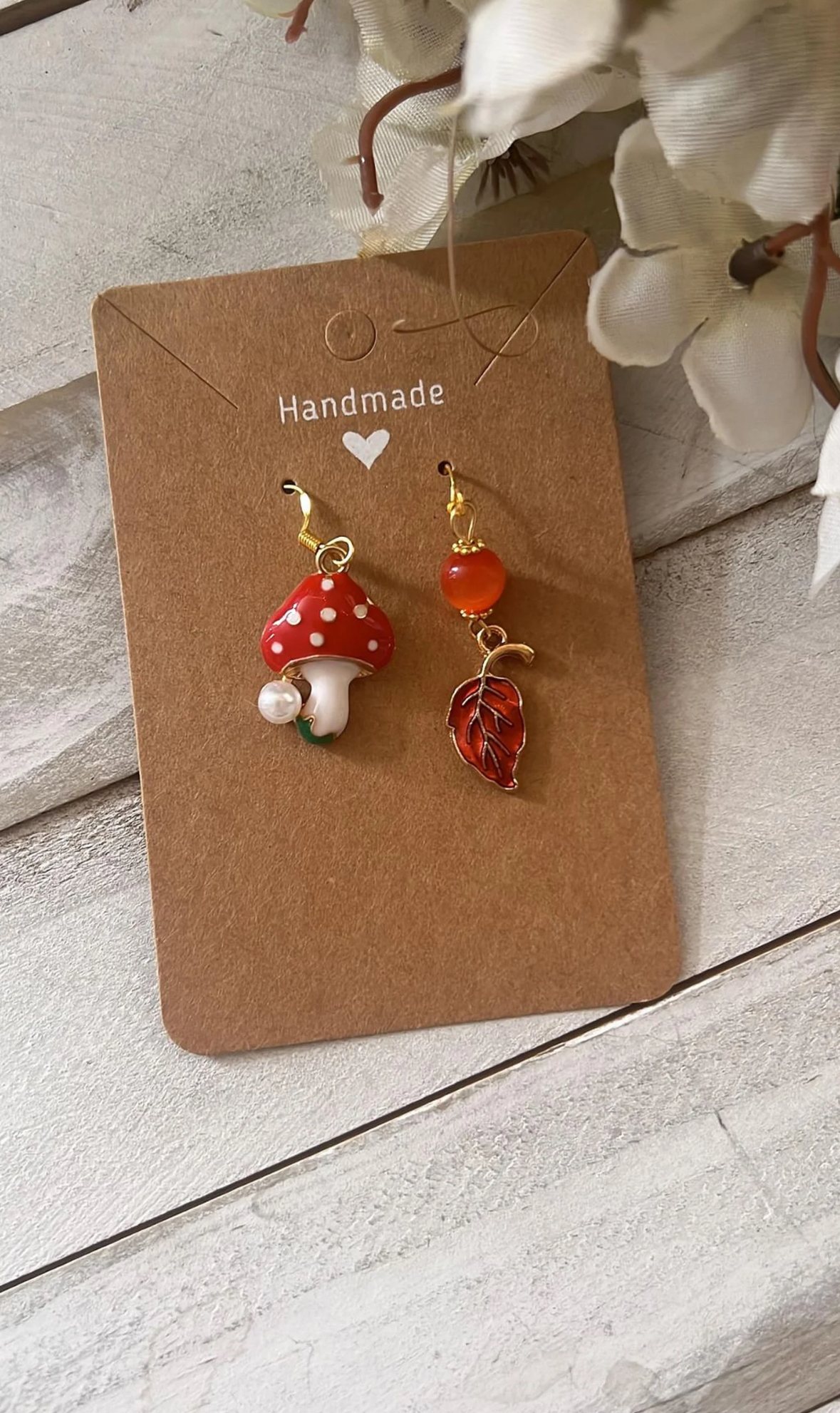 Boucle d'oreille Champignon Automne