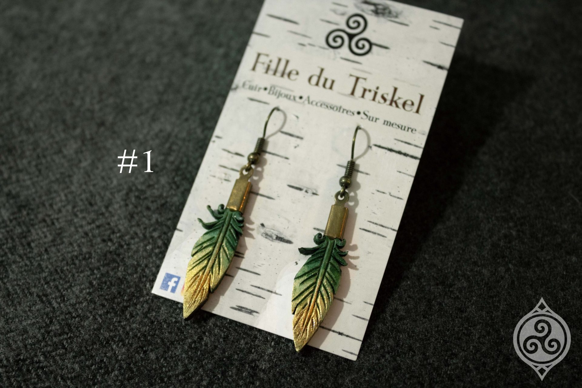 Boucles d'oreilles Plume en cuir
