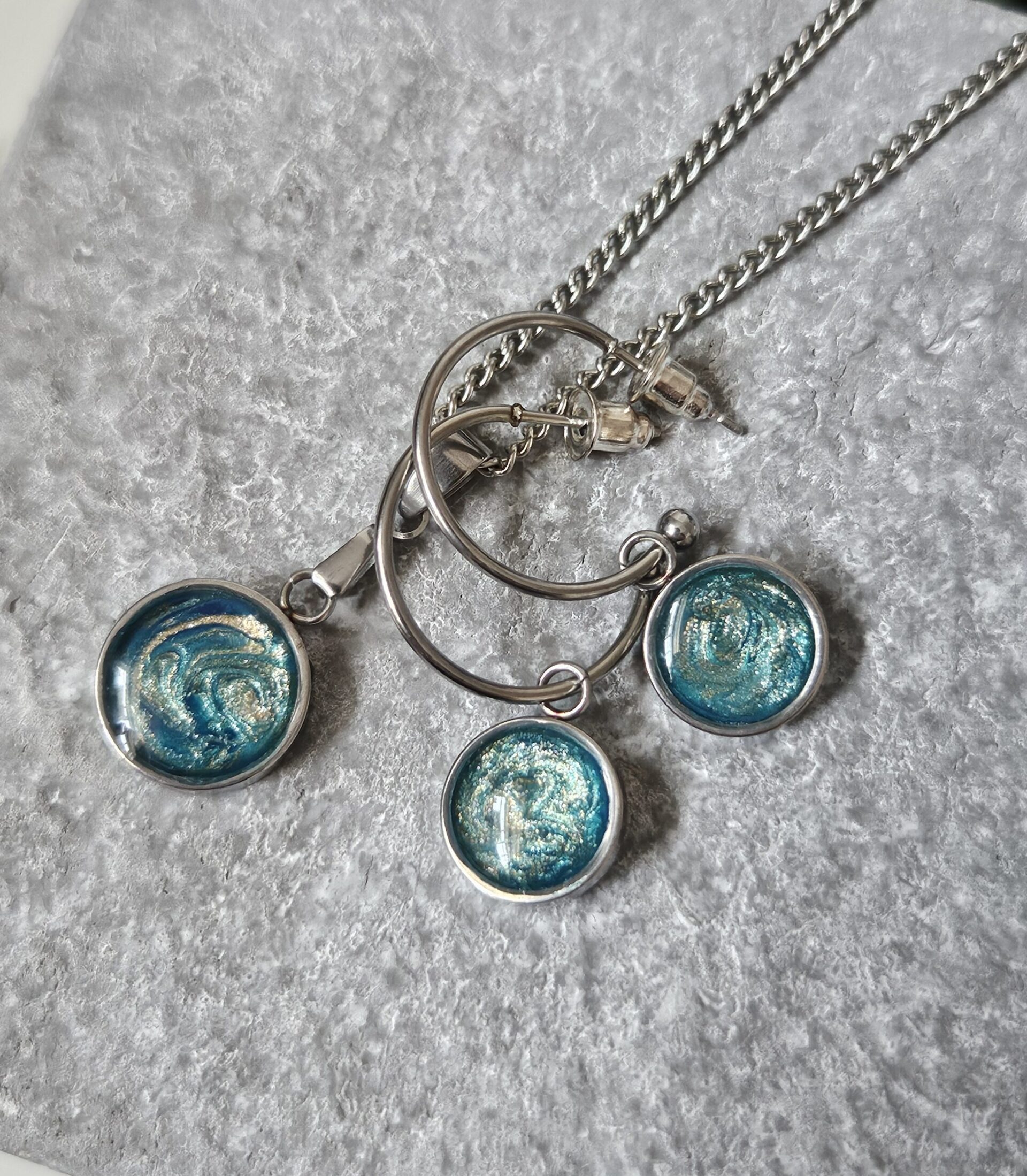 Azur |Ensemble collier et boucles