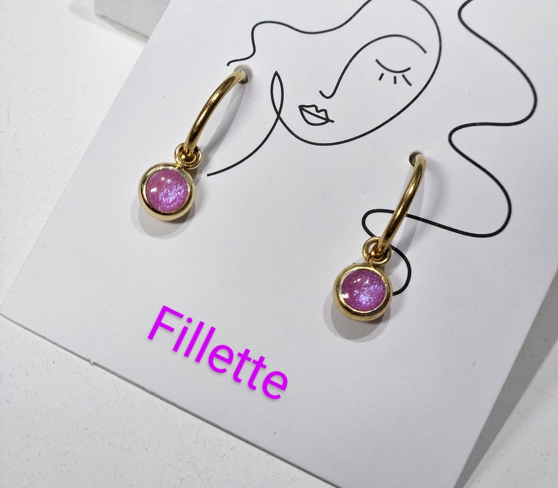 Fillette rose | Boucles d'oreilles