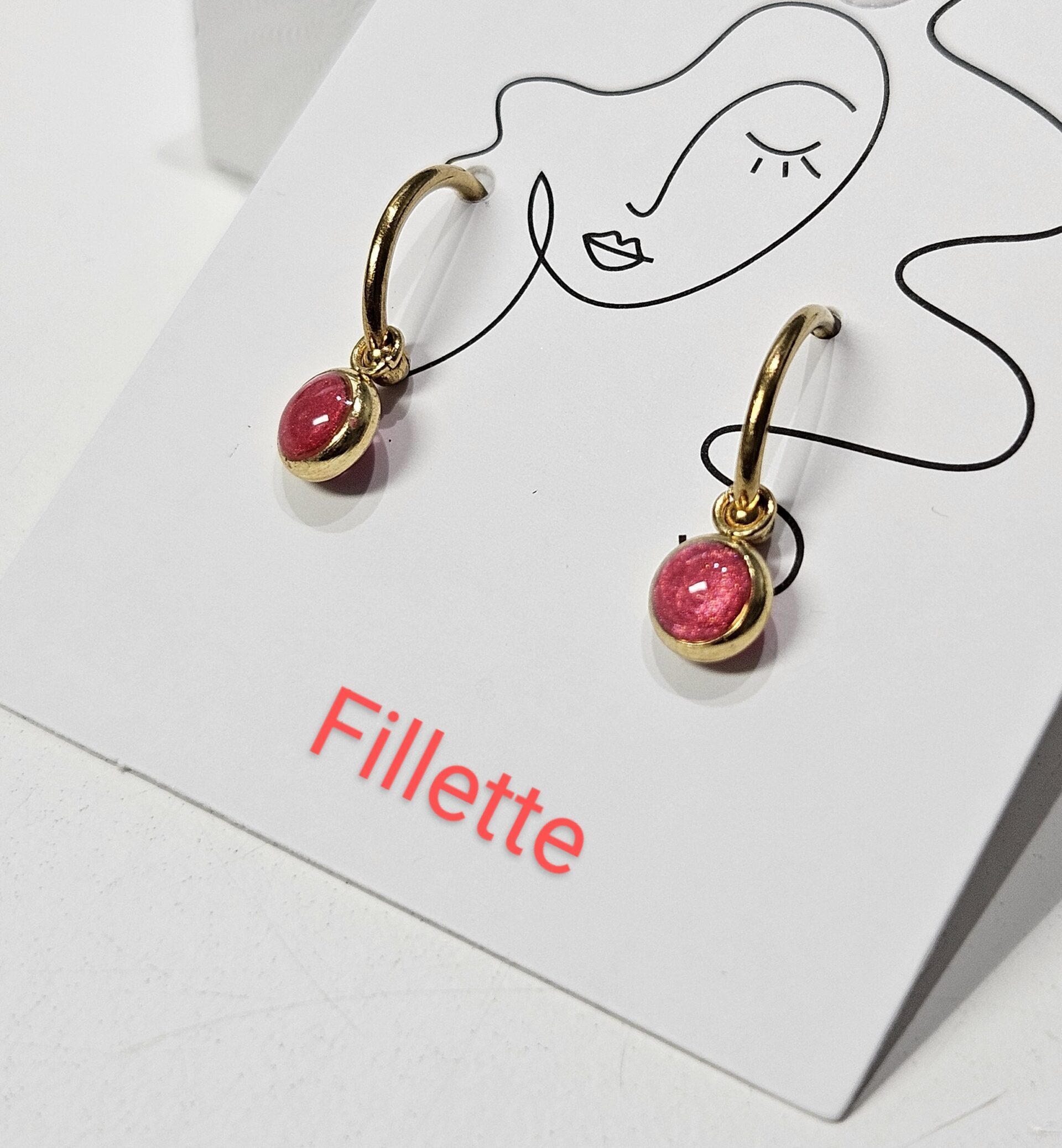 Fillette corail | Boucles d'oreilles