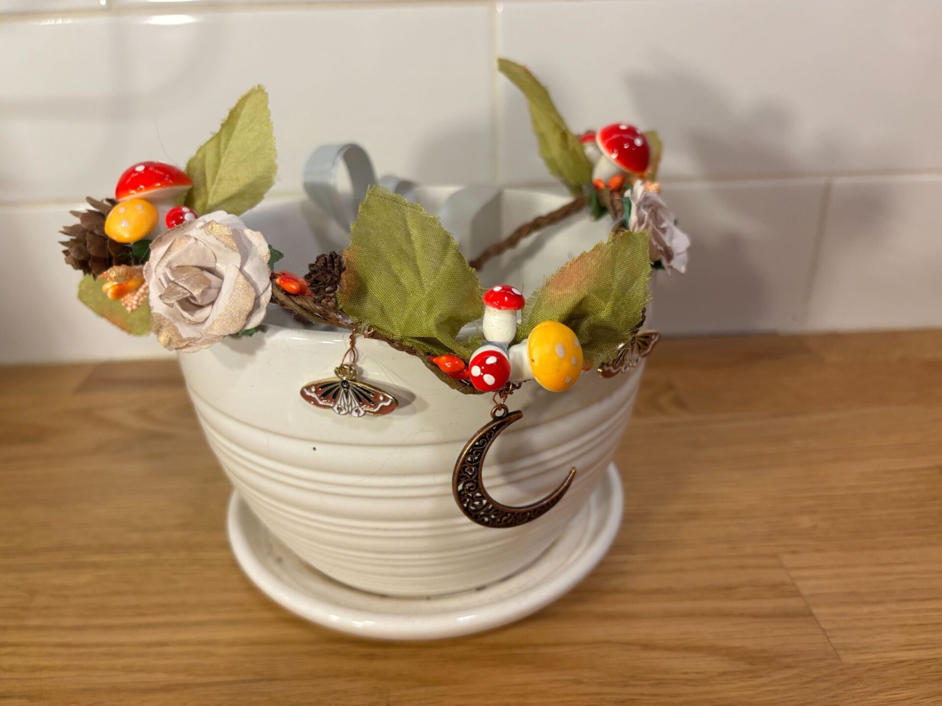 Diadème elfique champignons et papillons (70$)