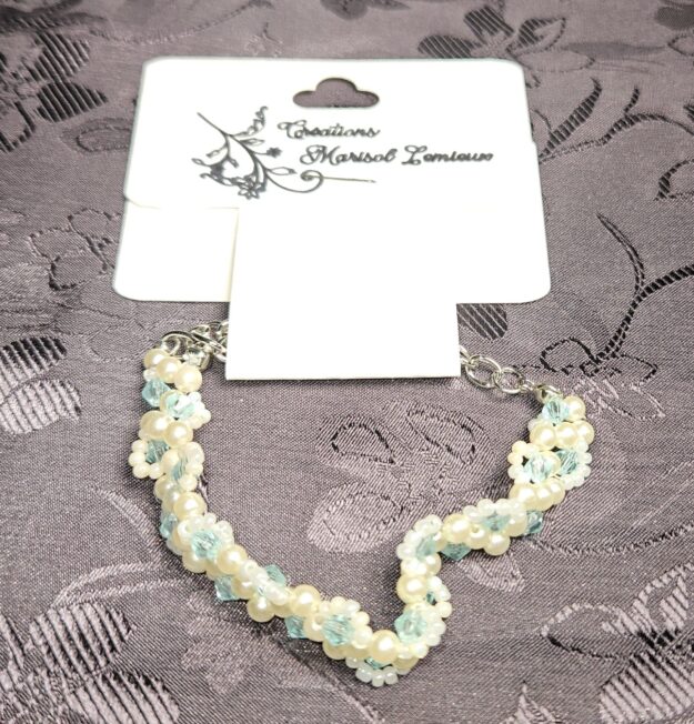 Bracelet torsade bleu