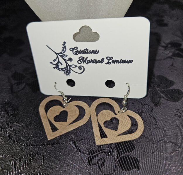 Boucles d'oreilles en placage de bois