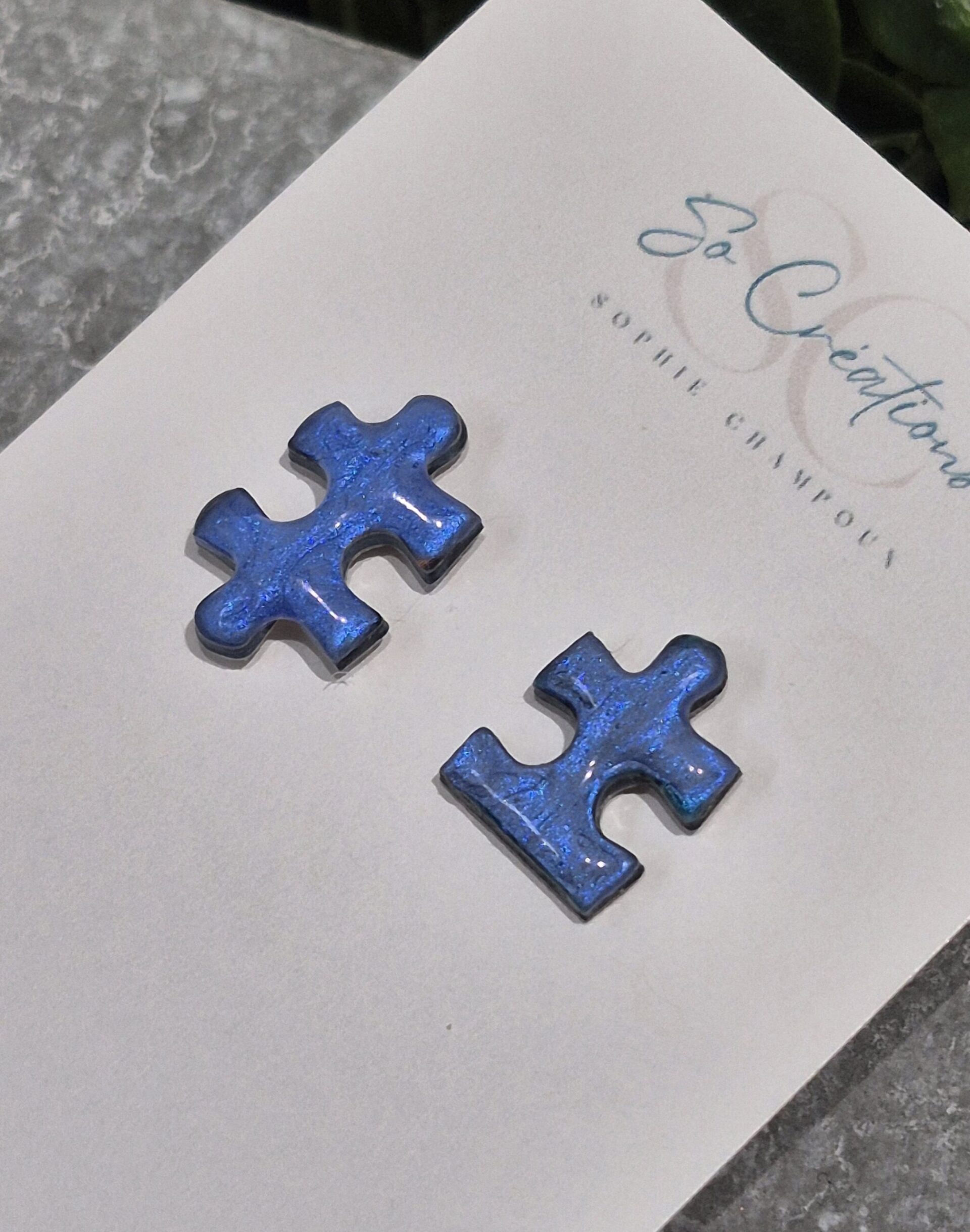 Boucles d'oreilles puzzle ciel
