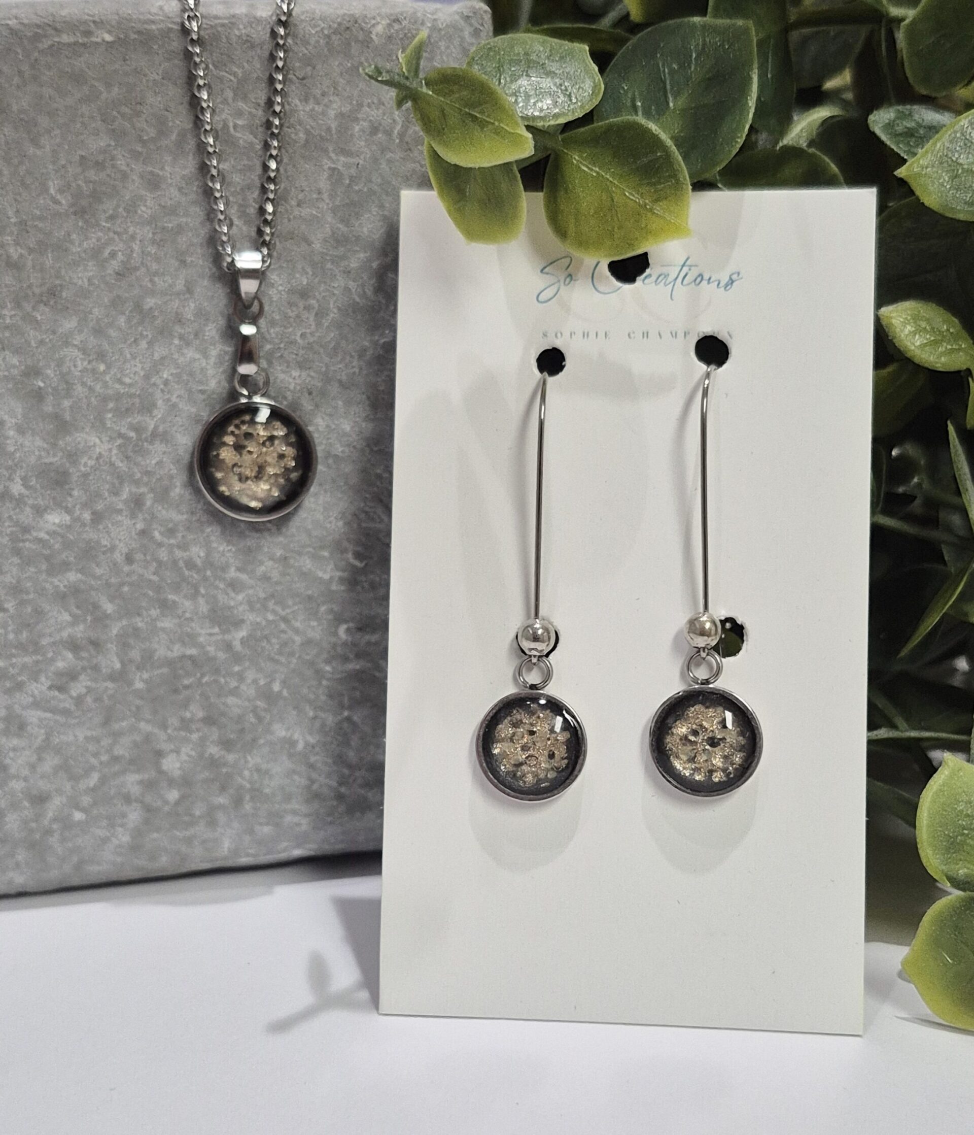 Paillettes | Ensembe collier et boucles