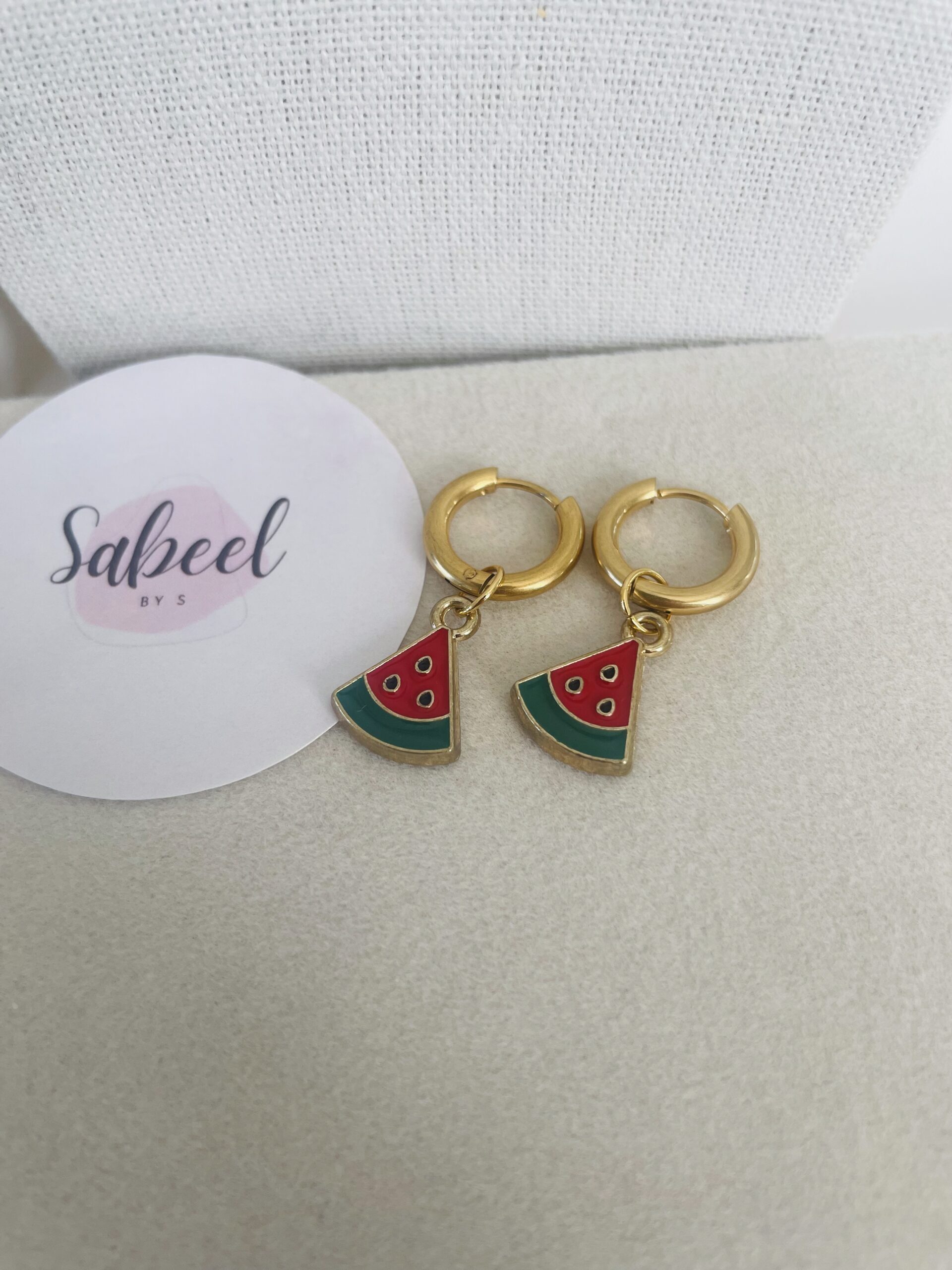 Boucles d'oreilles doré watermelon