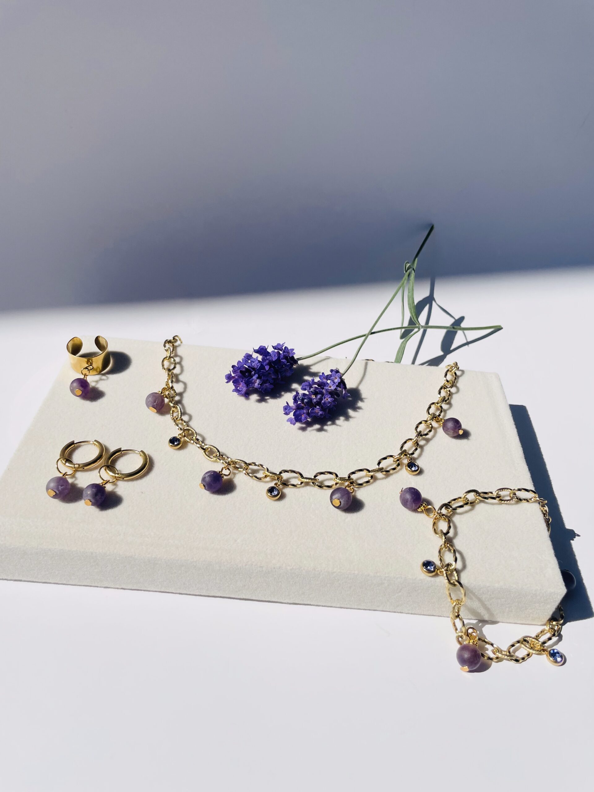 Collier lavande en acier inoxydable – Image 4