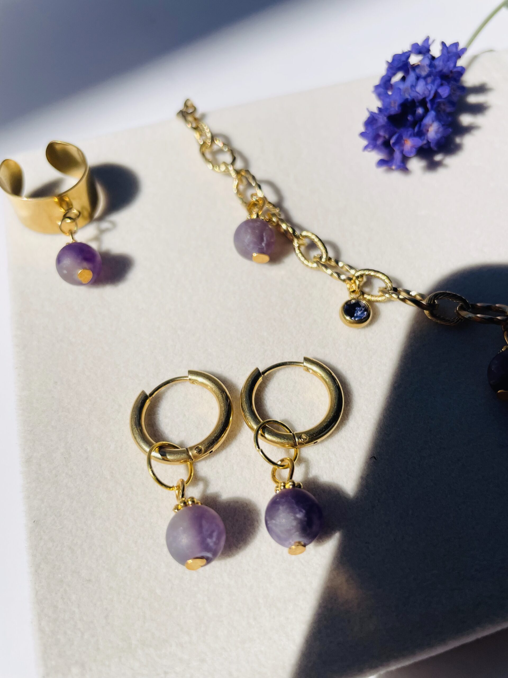 Collier lavande en acier inoxydable – Image 5