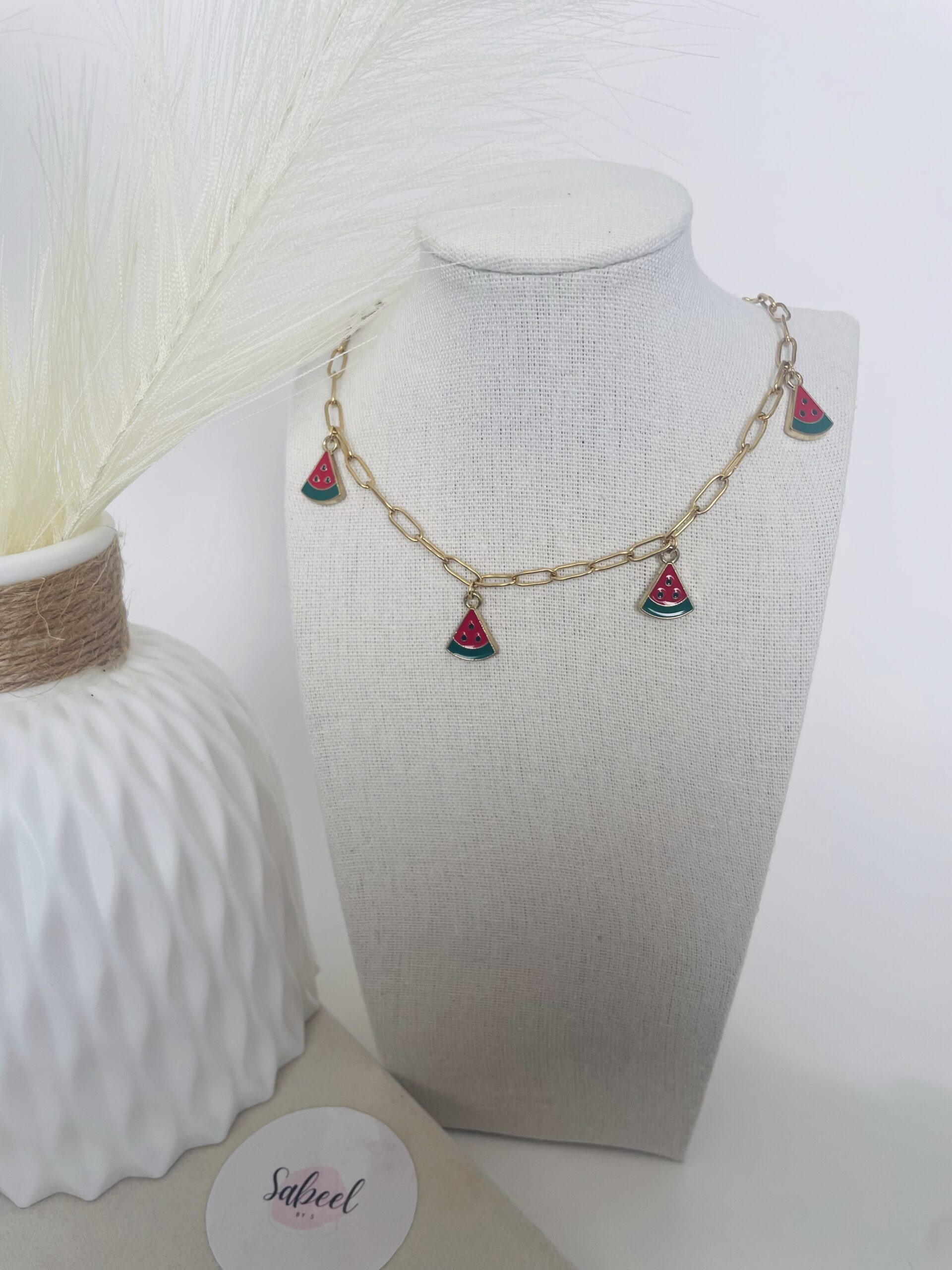 Collier watermelon multi charms