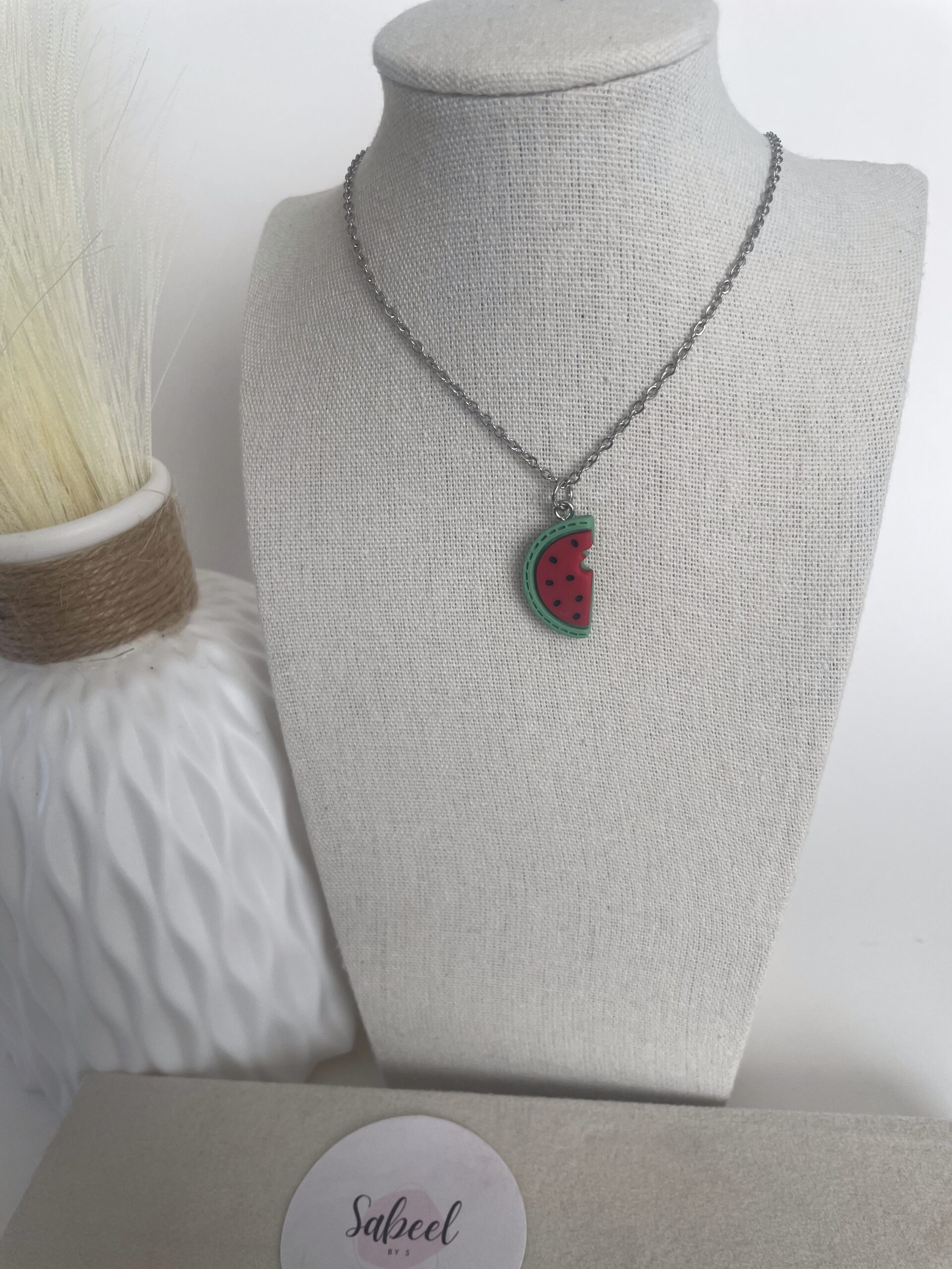 Collier watermelon argenté