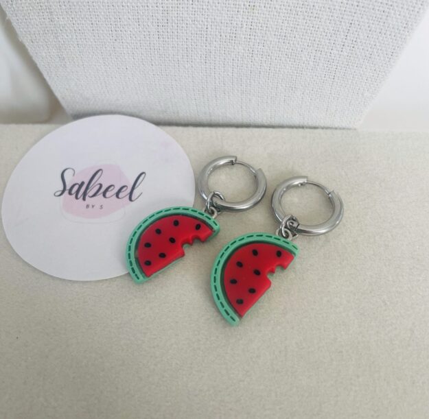 Boucles d'oreilles watermelon argenté