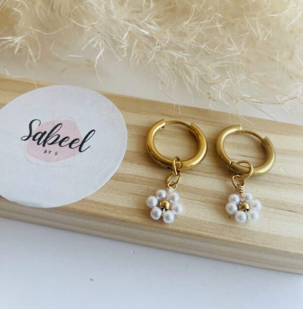 Boucles d'oreilles doré marguerite