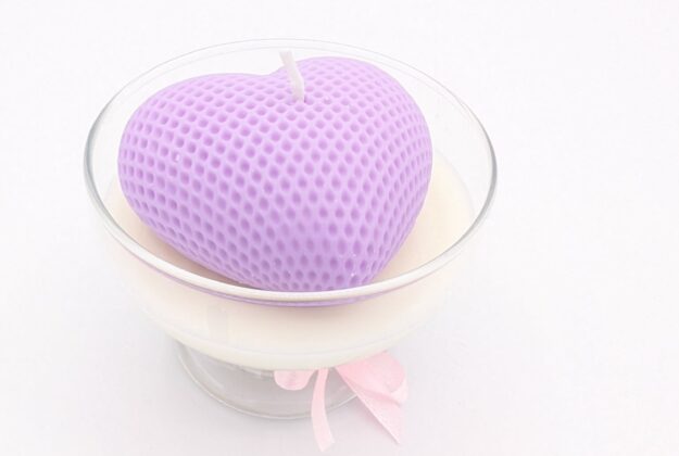 Bougie coupe avec coeur