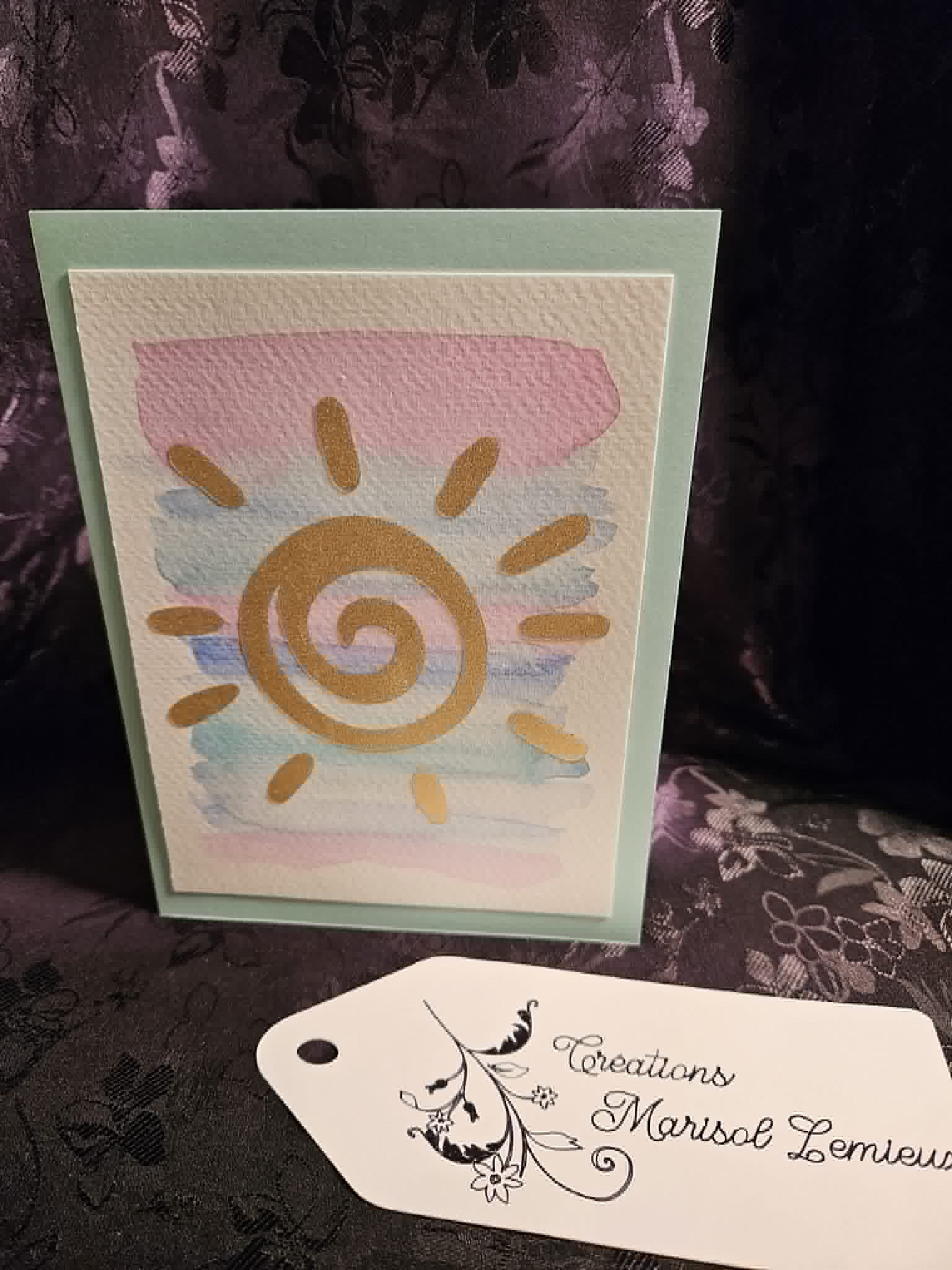 Carte aquarelle - Soleil